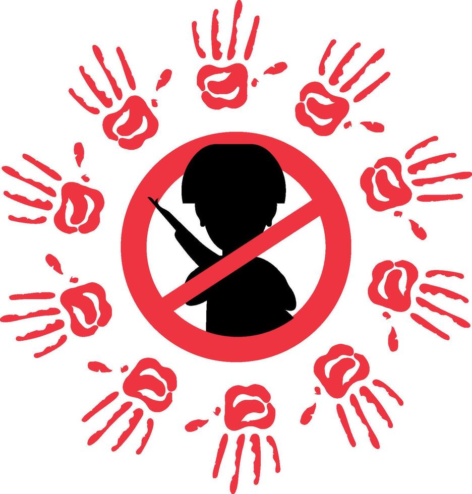 red hand day compassion vector