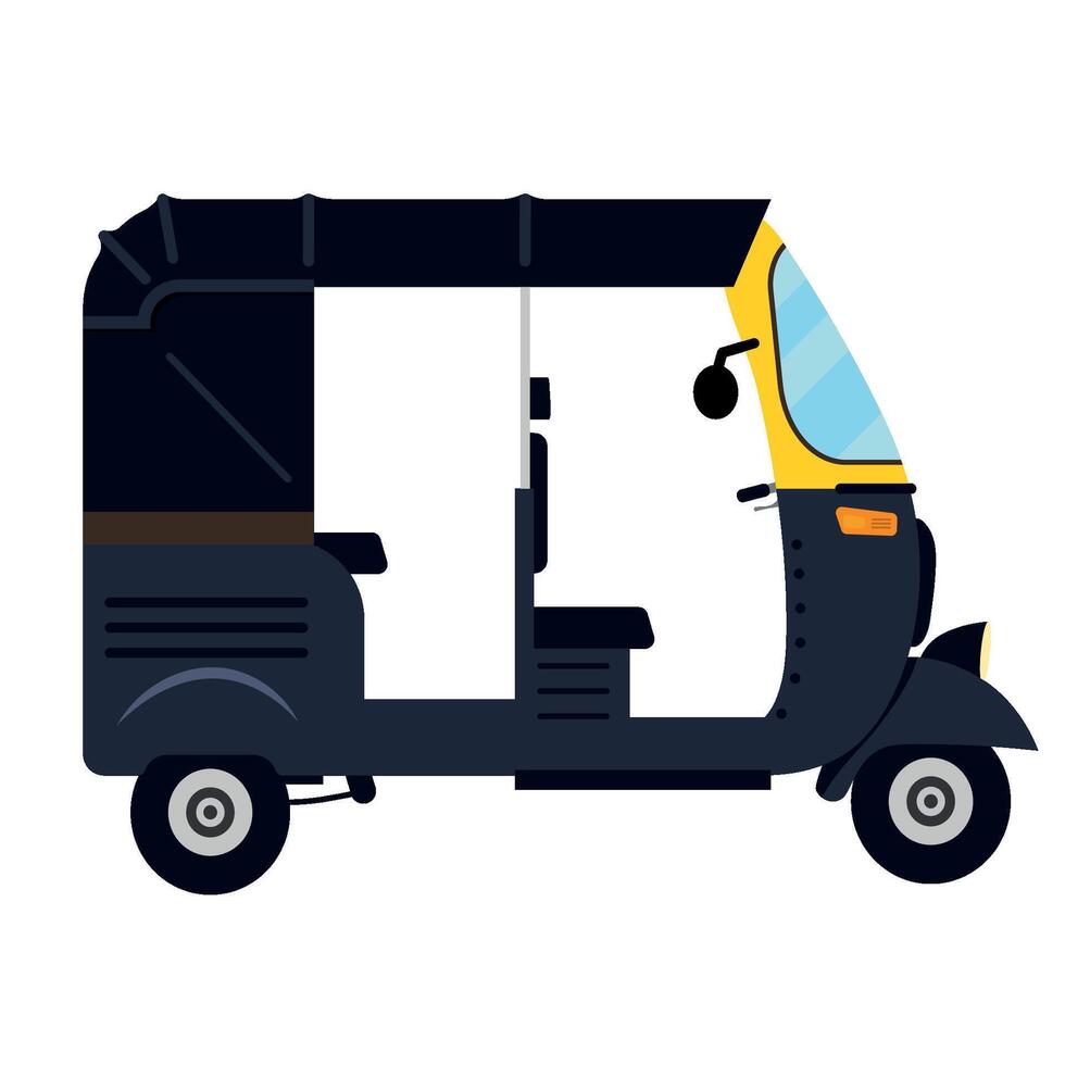 rickshaw black illustration vector