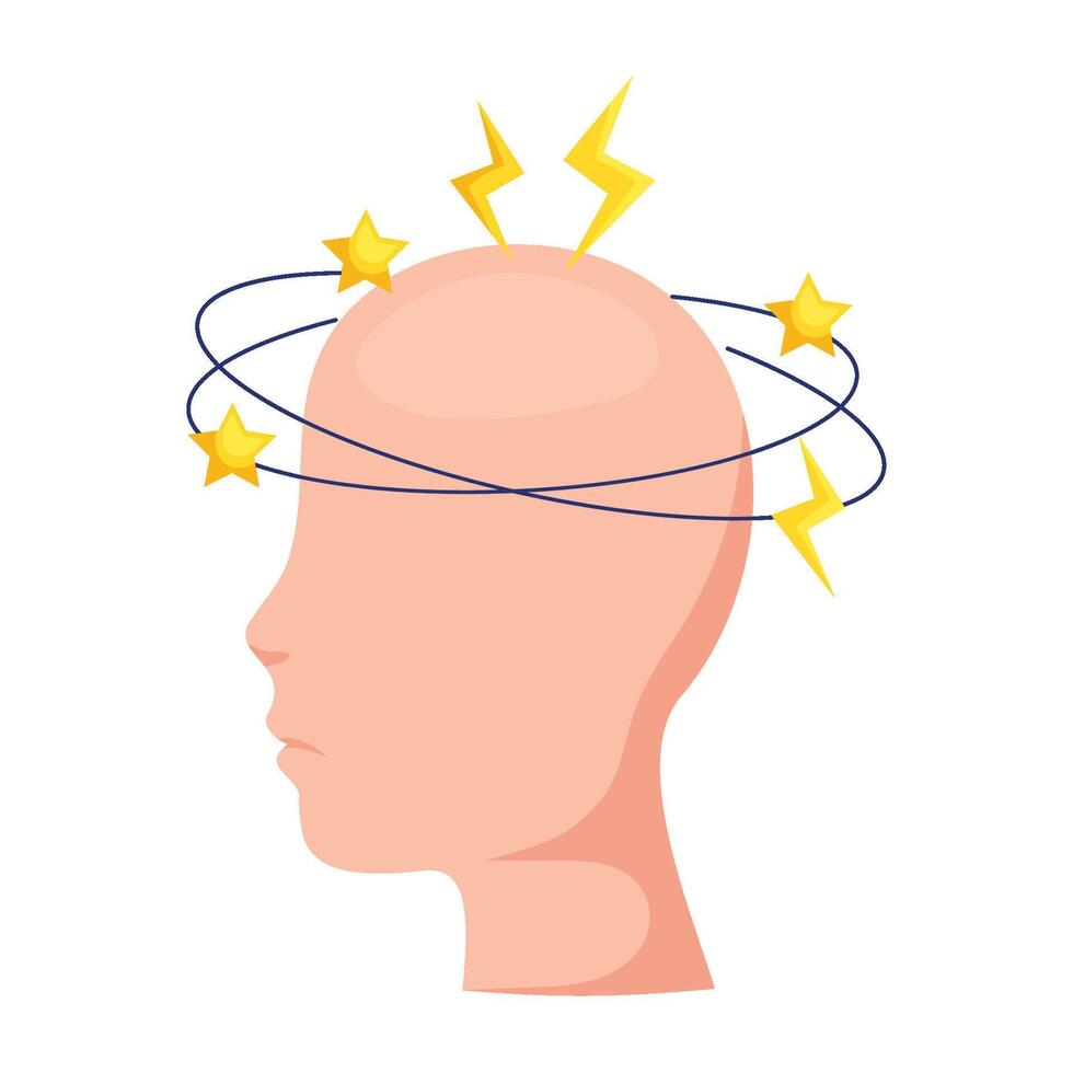 parkinson head shaking isolated design vector