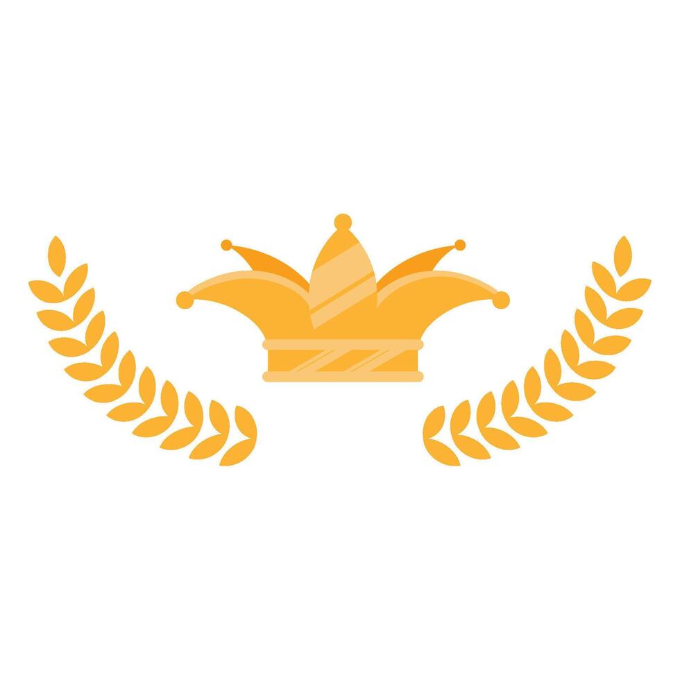 golden crown with wreath icon vector
