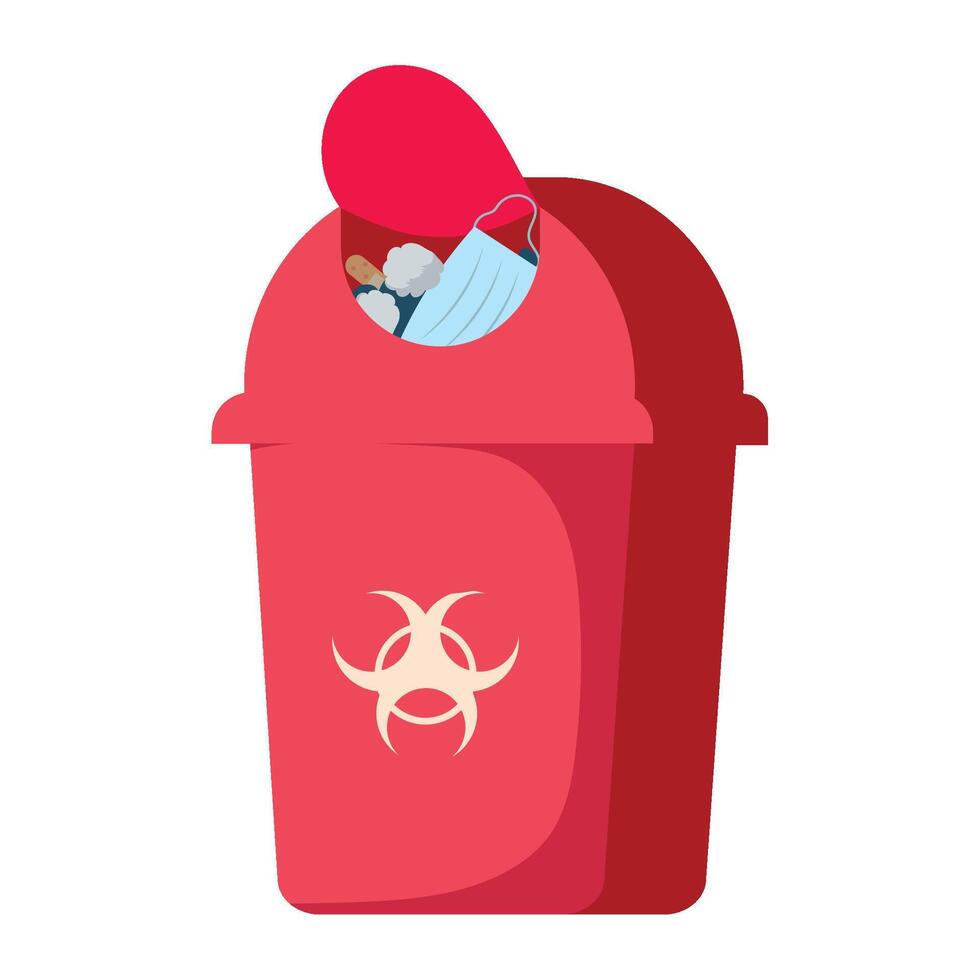 waste bin toxic icon vector