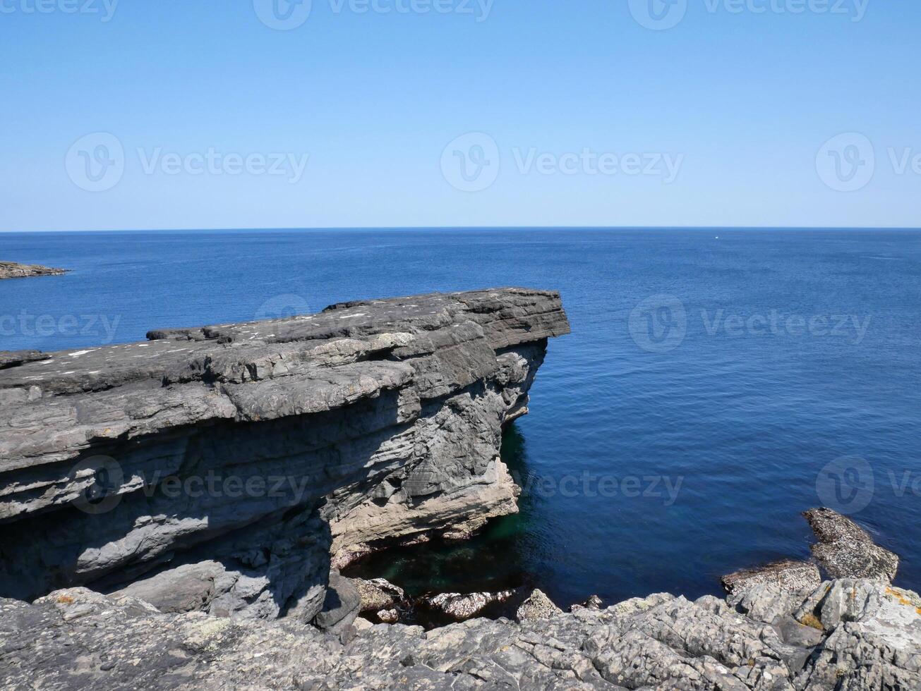 Cliffs and Atlantic ocean, rocks canyon and laguna, beauty in nature. Vacation travel background photo