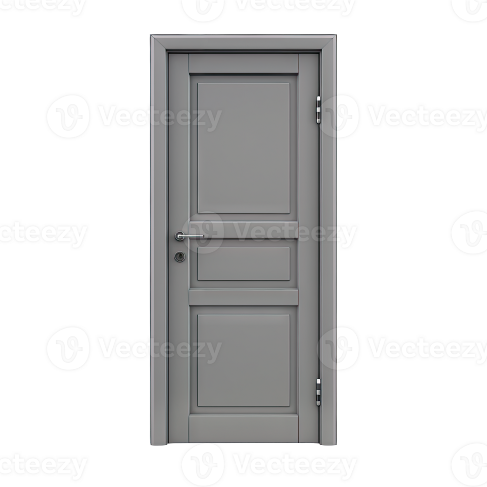 A grey door with a white handle png