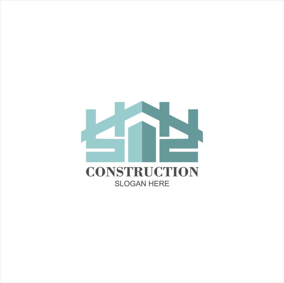 contruction logo s initial with creative illustration vector