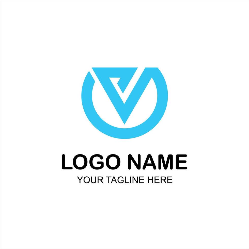 logo v initial with creative illustration vector