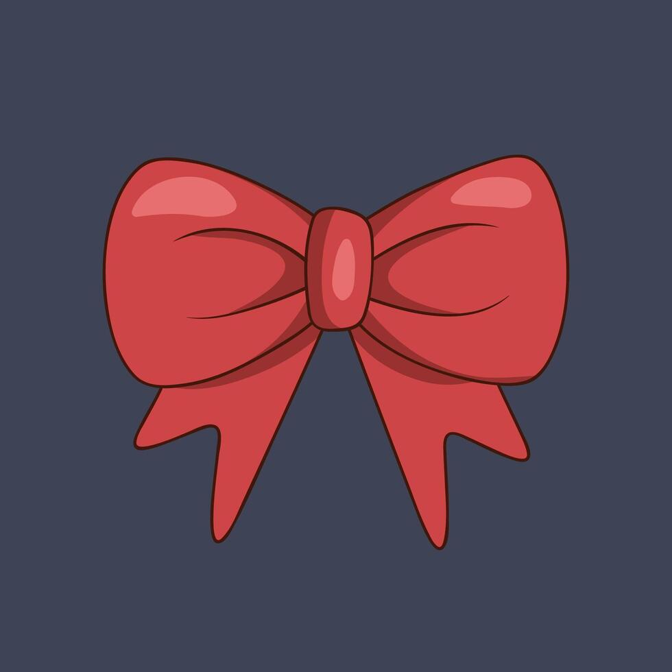 red ribbon in flat design. vector