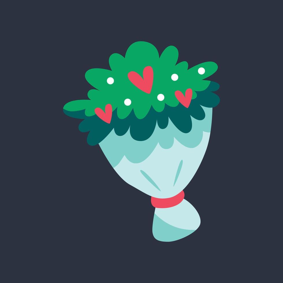love flower bouquet in flat design. vector