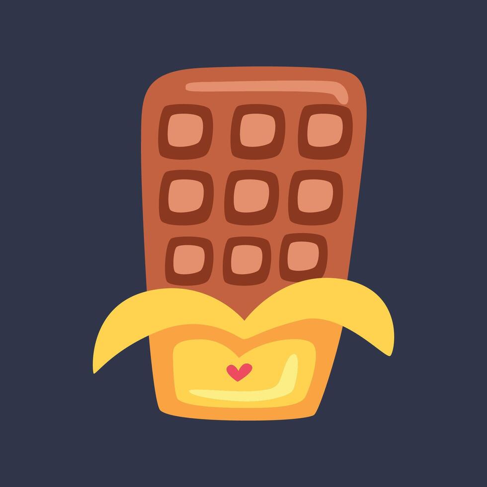chocolate bar in flat design. vector