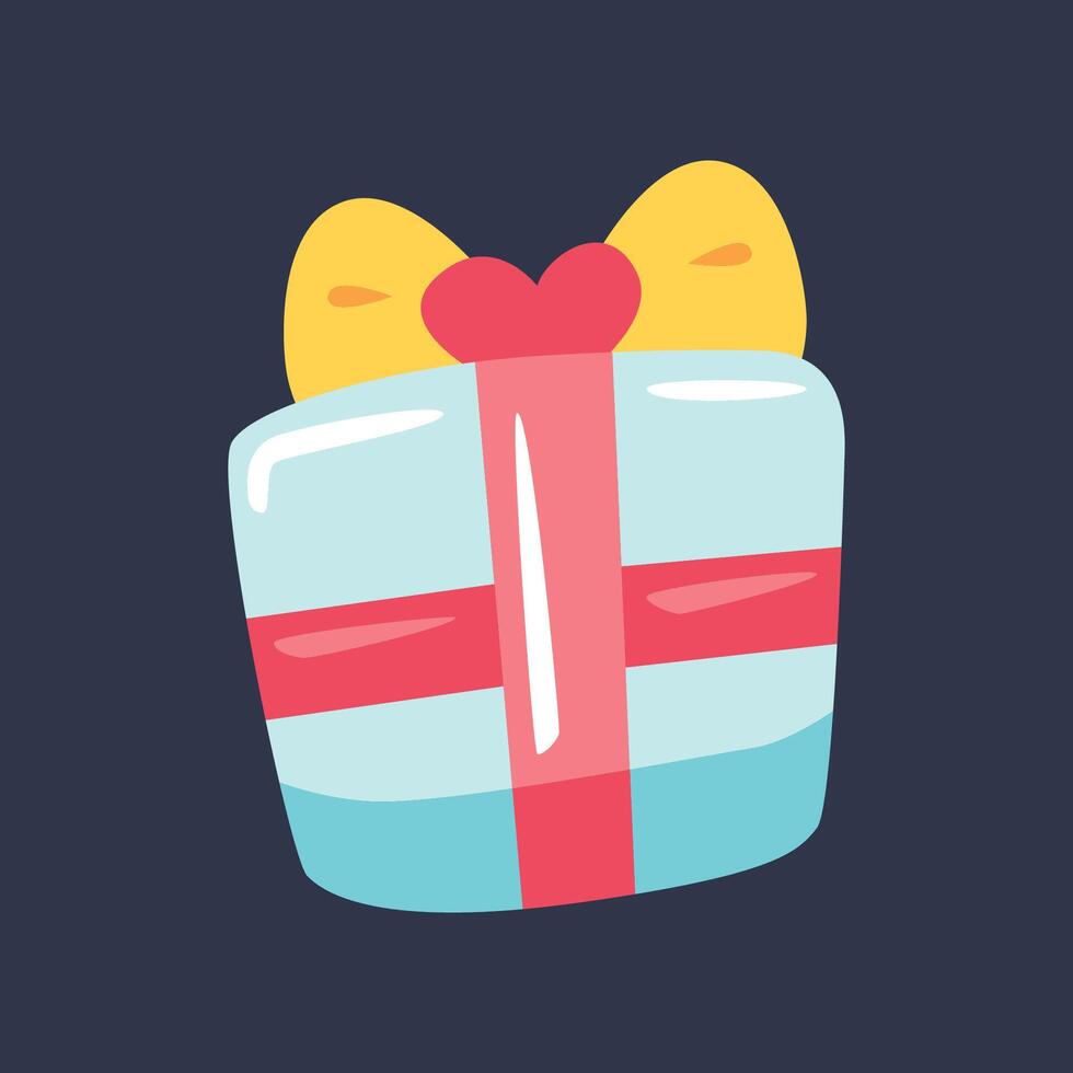 gift box with ribbon in flat design. vector