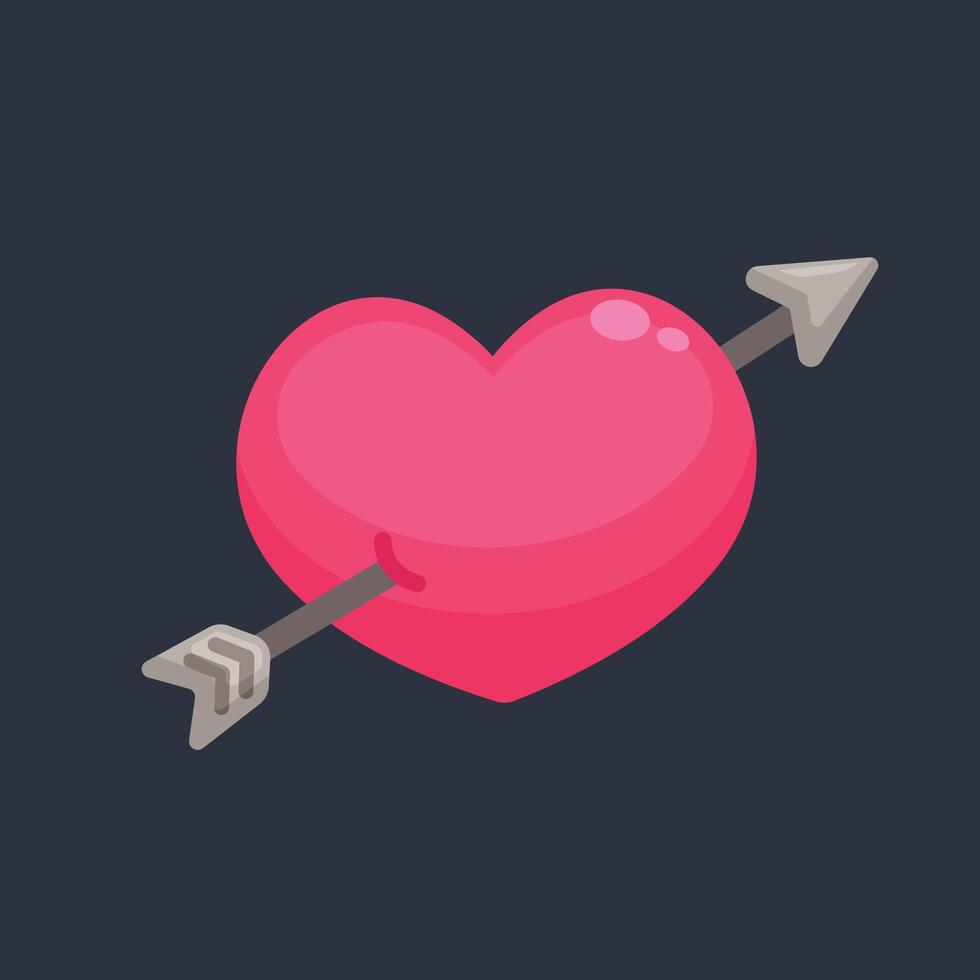 love sign with arrow in flat design. vector