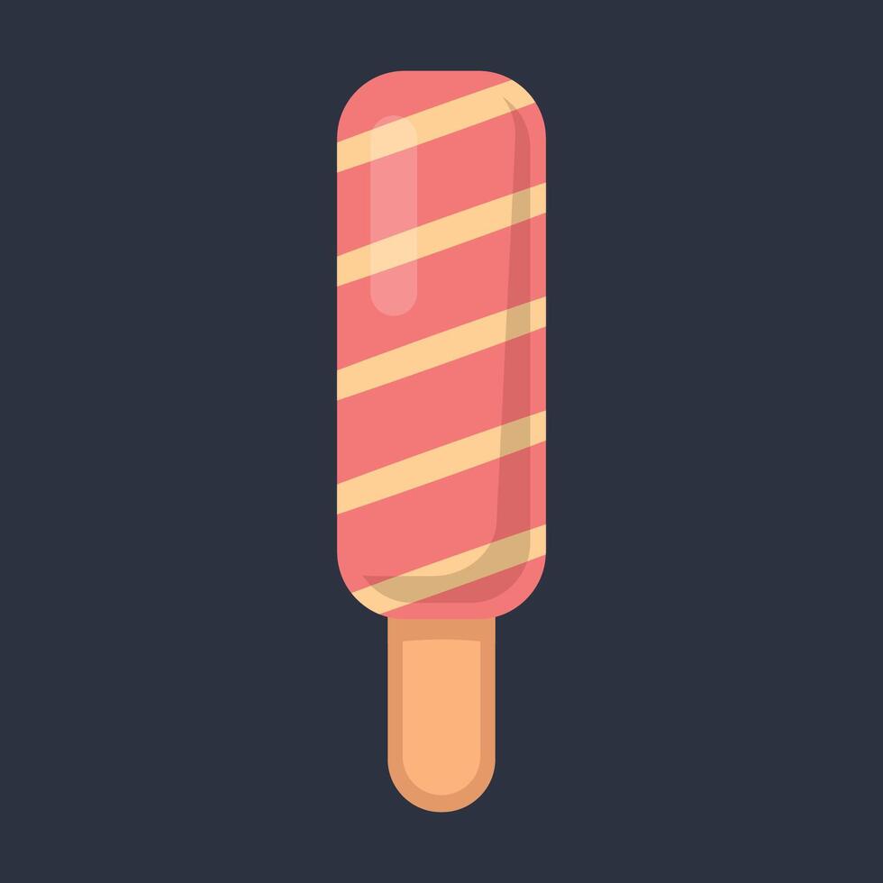 spiral flavor ice cream stick in flat design. vector