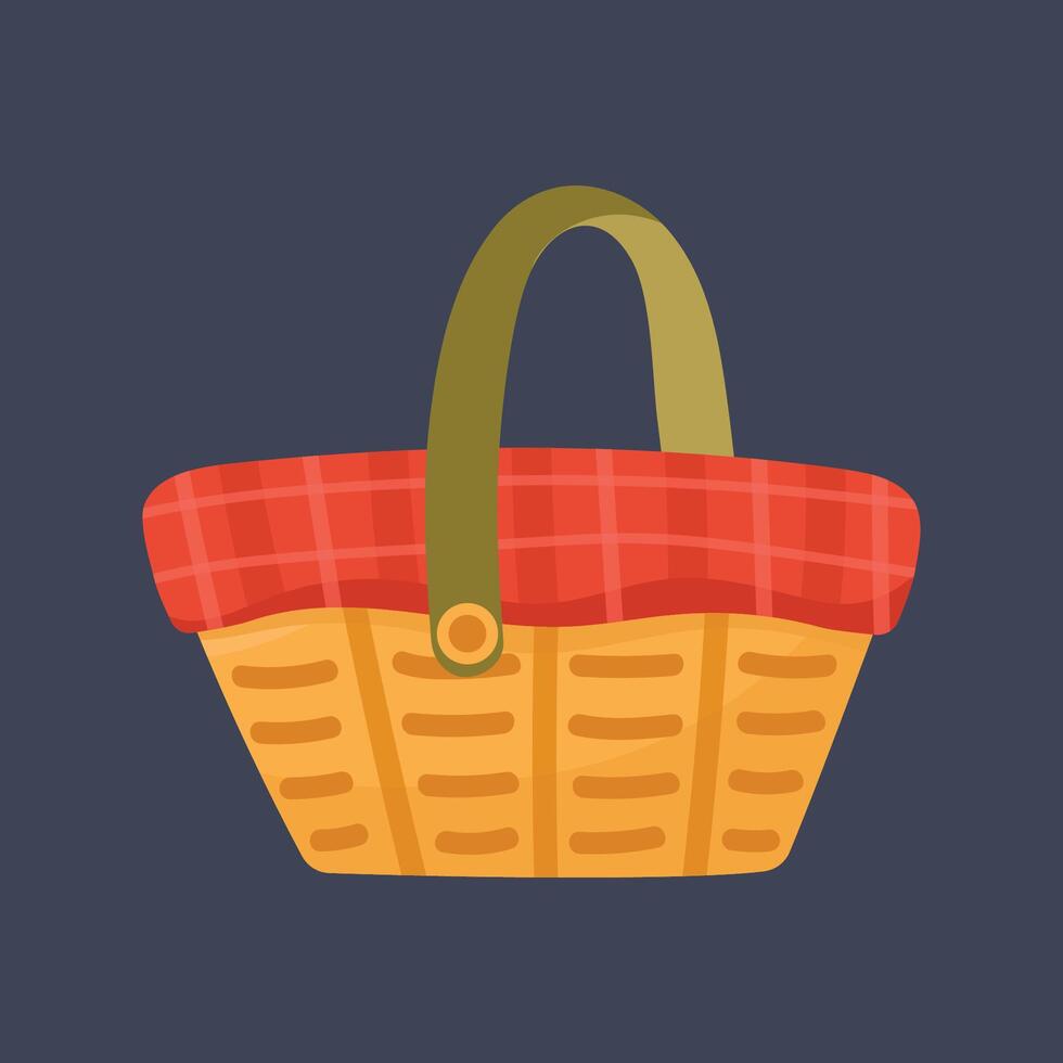 picnic bucket in flat design. vector