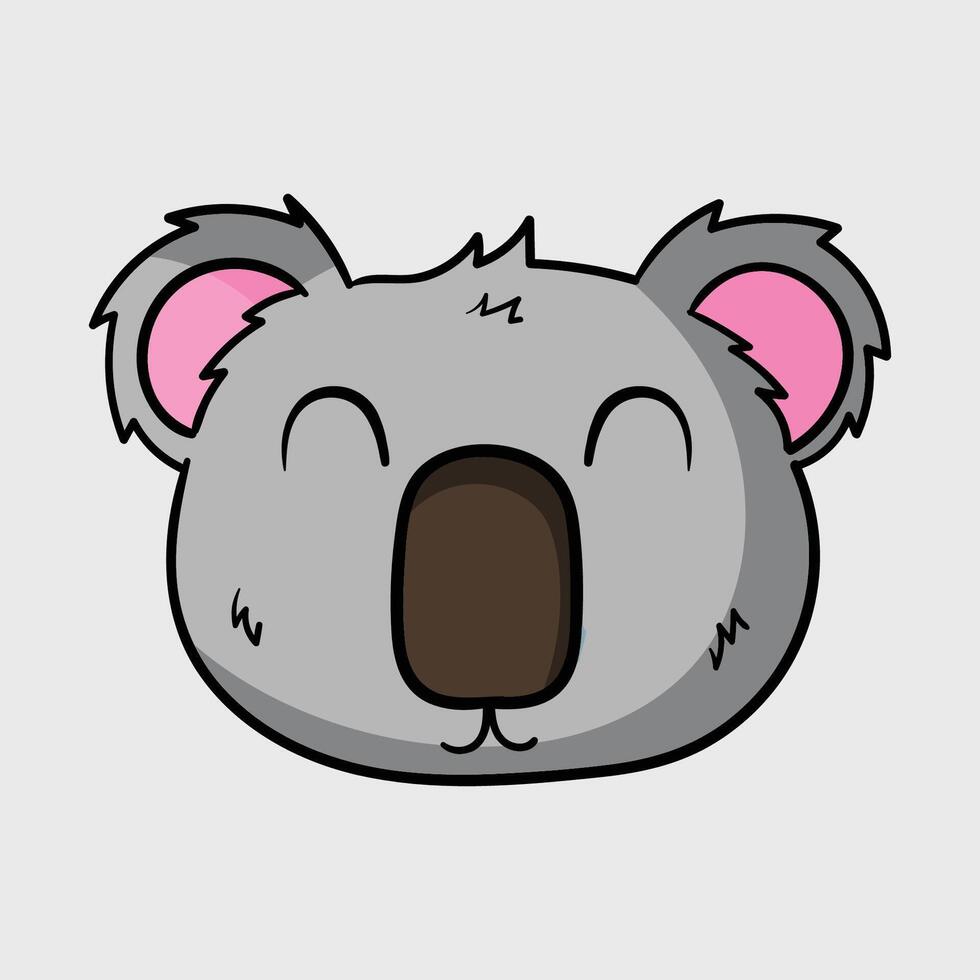 cute koala head in flat design. vector