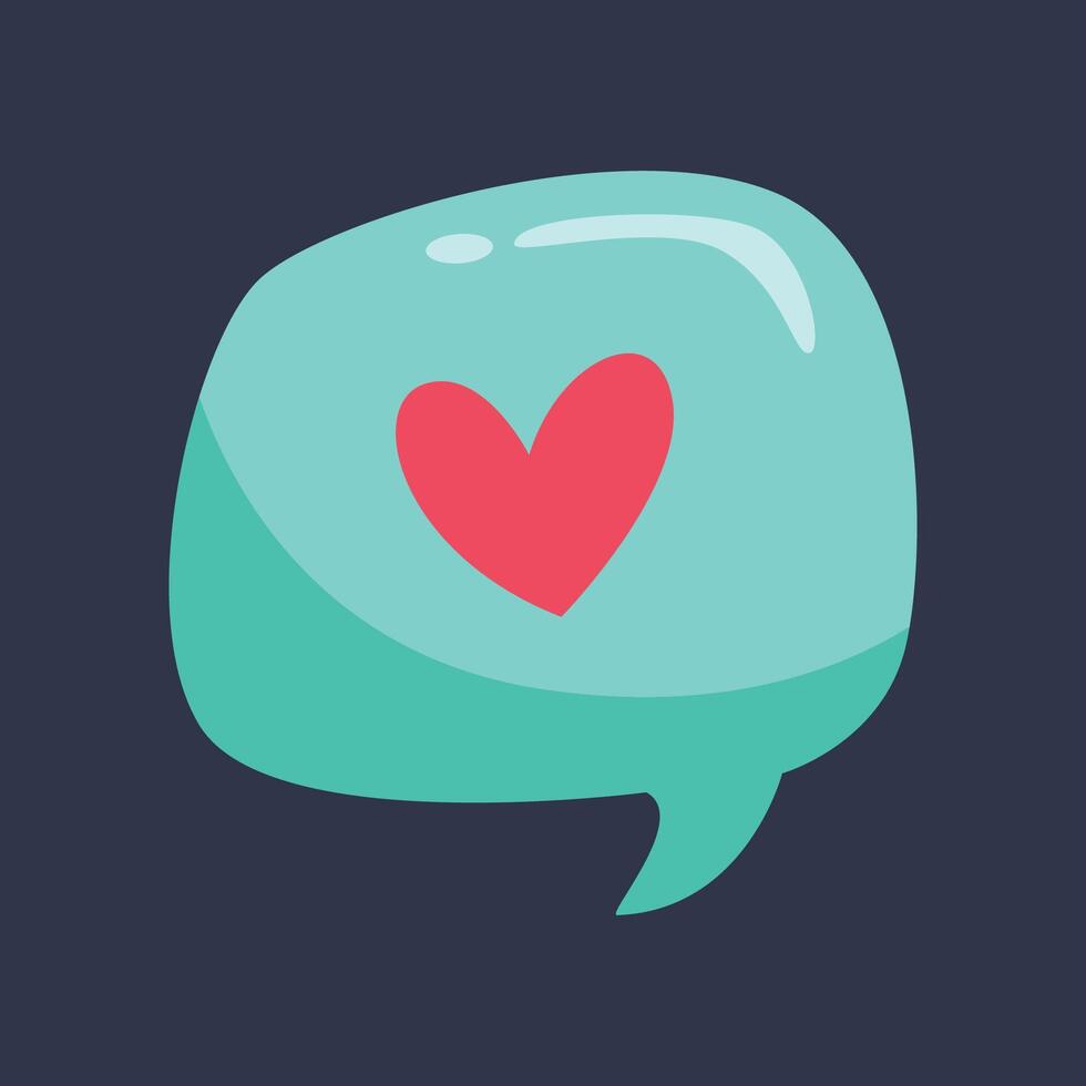 love bubble chat in flat design. vector