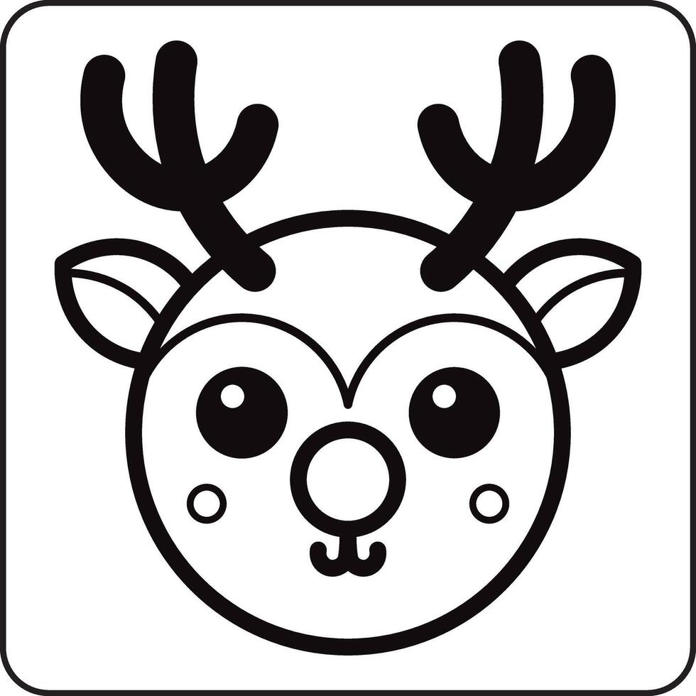A simple, stylized reindeer head, perfect for holiday decor. vector