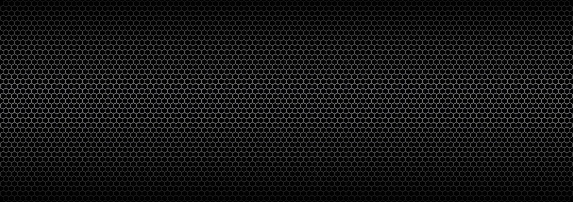 Metallic black hexagonal background design. Silver honeycomb pattern with hexagon mesh. Abstract geometric hexagon shape background wallpaper design vector