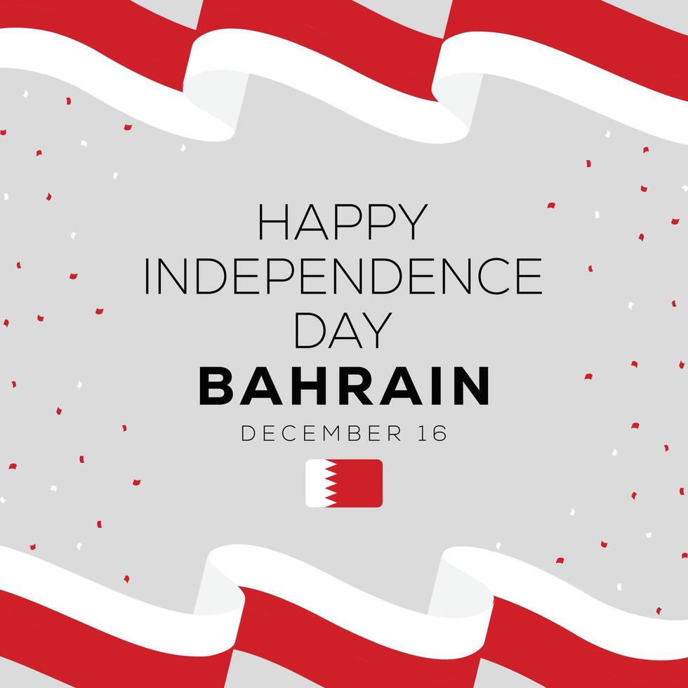 Bahrain independence day background with bahrain flag and red and white stripes vector