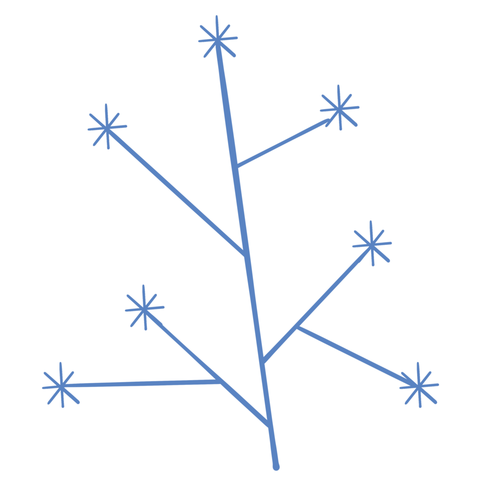 a tree with blue stars on it png