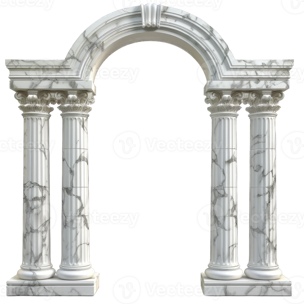 A white archway with columns and pillars png