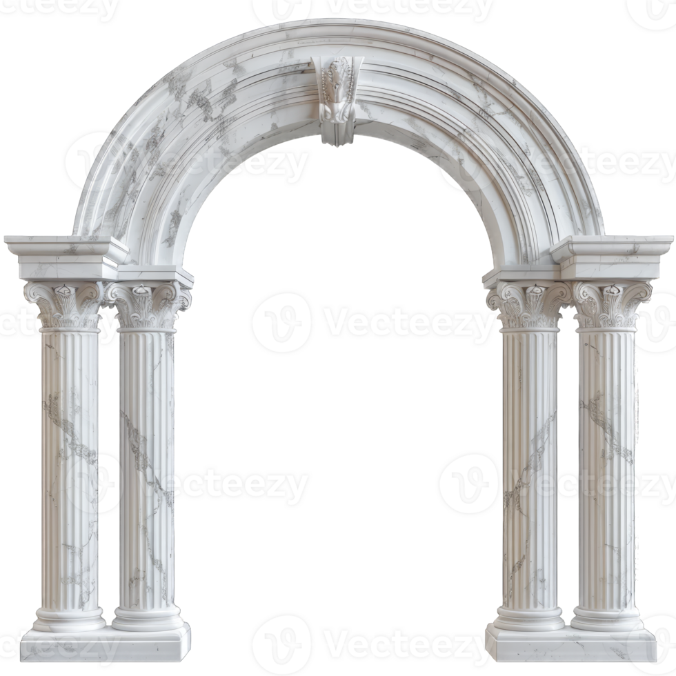 A white arch with columns and pillars png