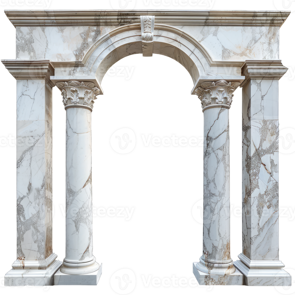 A large marble arch with two columns png