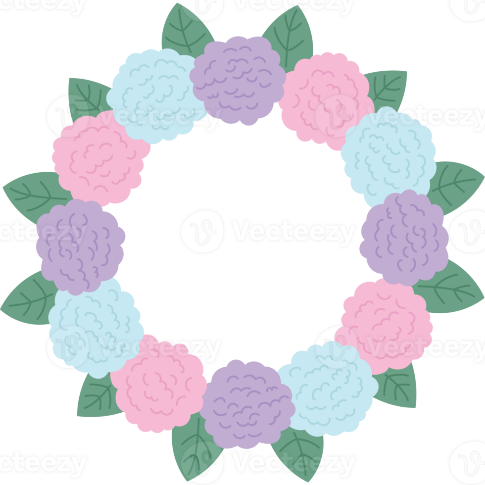 Hydrangea wreath frame png