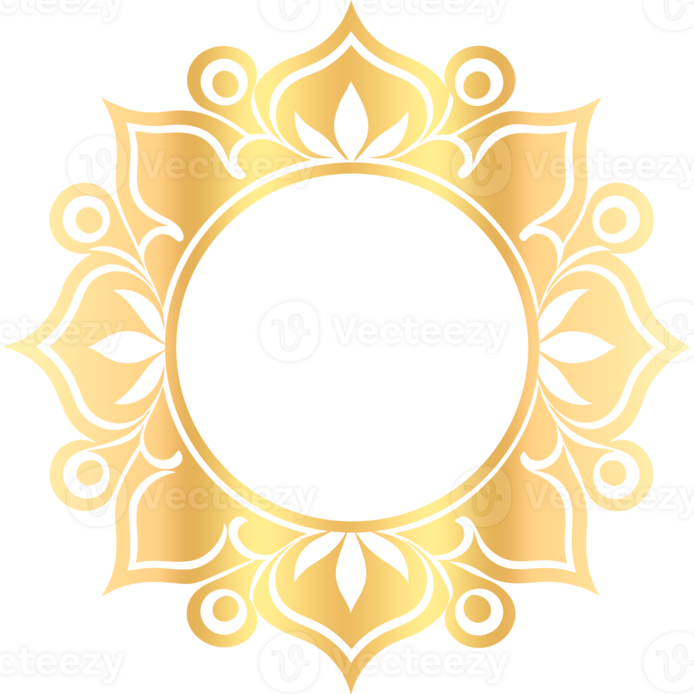 Download Free Beautiful golden border with transparency for stylish and creative designs. png