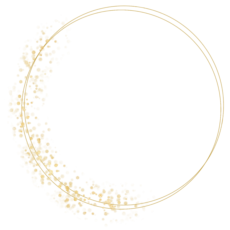 A glittery gold circle frame png