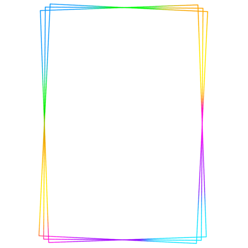 Colorful rectangle frame on a transparent background png