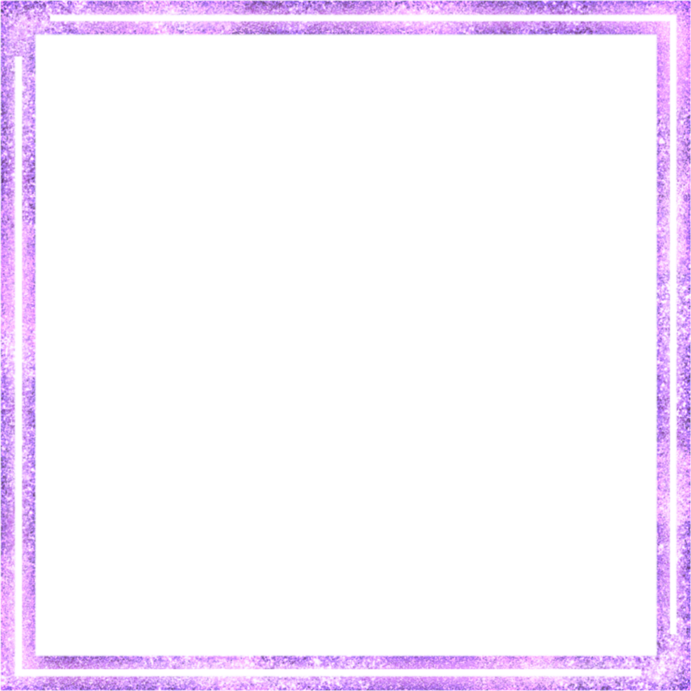 Glittery purple square border on a transparent background png