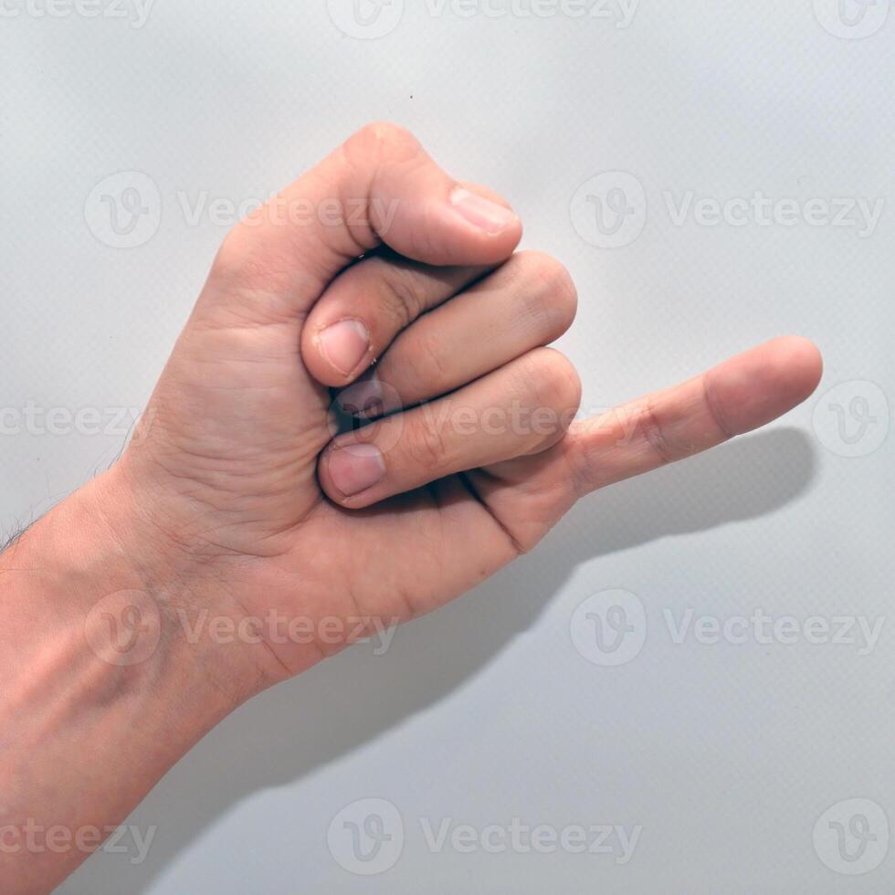 Letter J in American Sign Language ASL photo