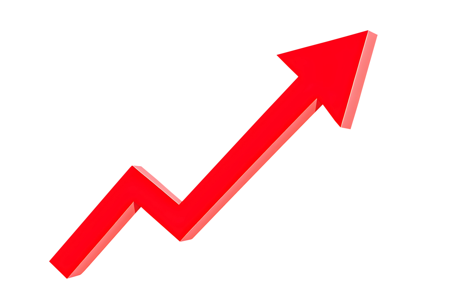 A Red 3D Arrow Pointing Upwards png
