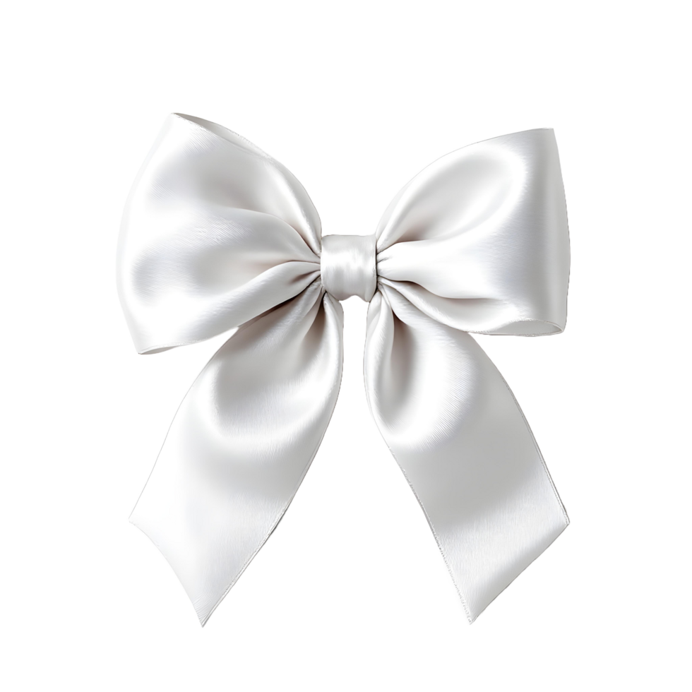 A Large White Satin Bow, Tied in a Classic Double Loop png