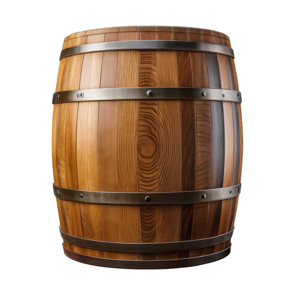 Wooden barrel with a transparent background png
