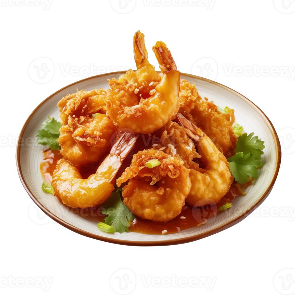 Crispy Fried Prawns in transparent background png