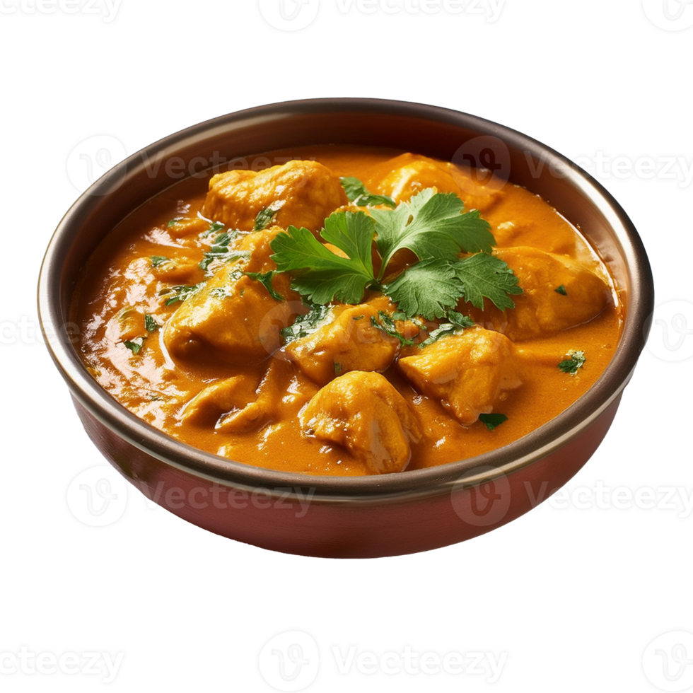 Chicken curry in a bowl on a transparent background png