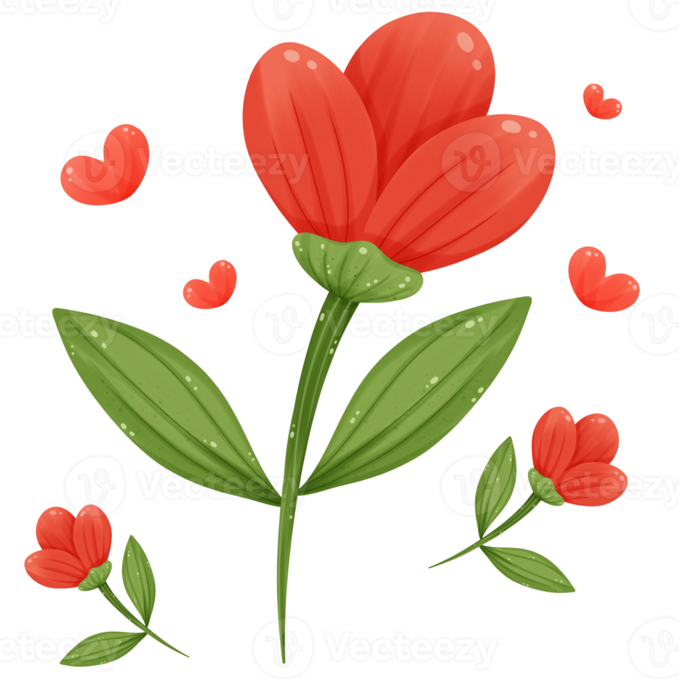 red flower element png