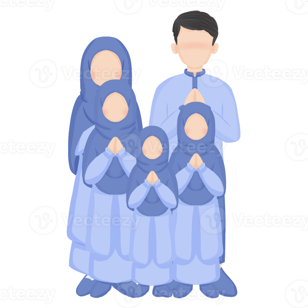 Muslim Family Three Girls png