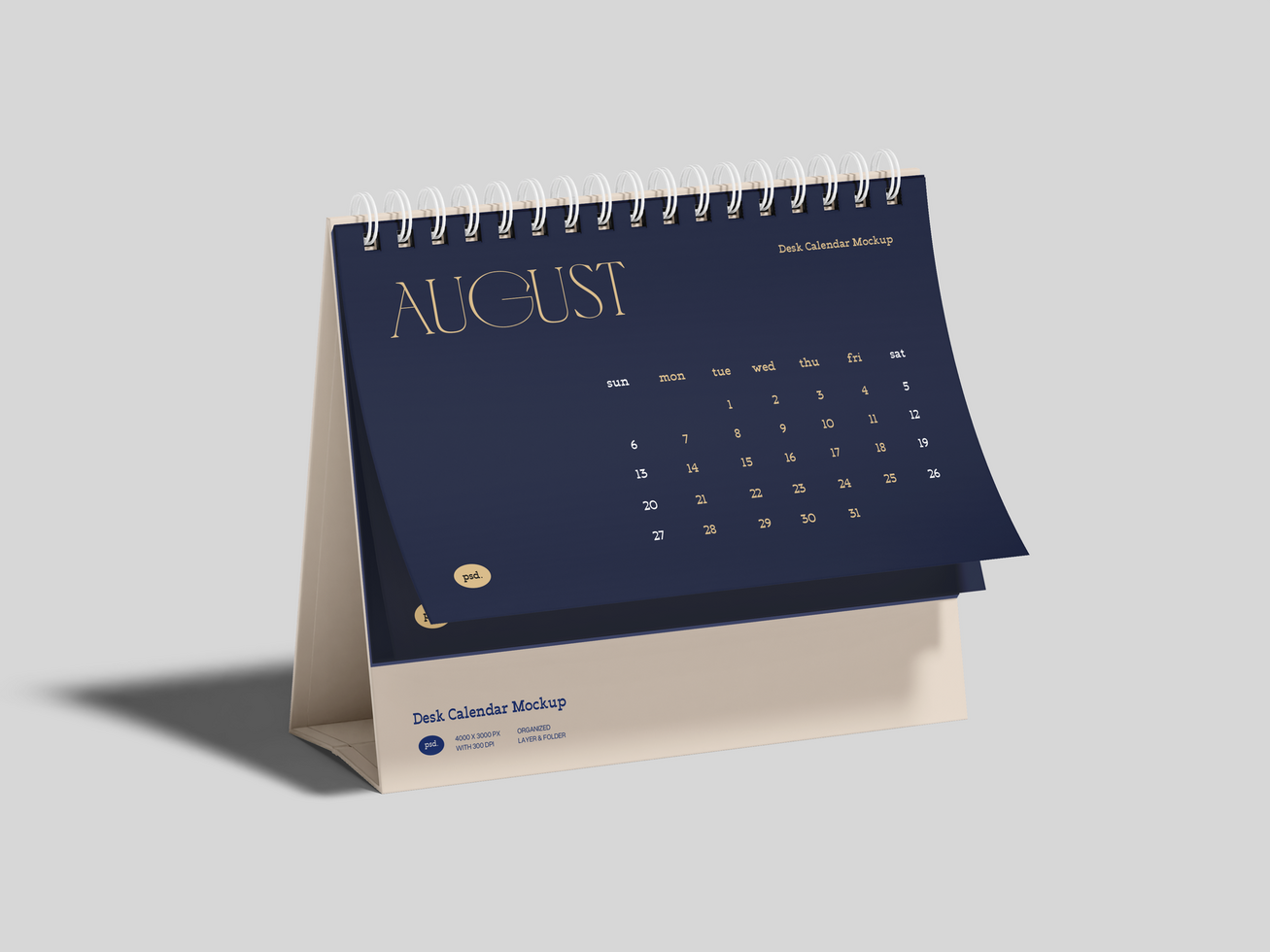 Paper Desk Calendar Mockup psd