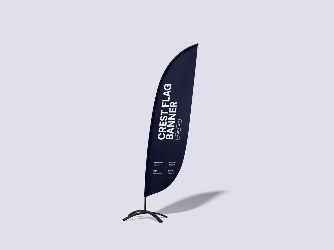 Crest Flag Banner Mockup 3D Render psd