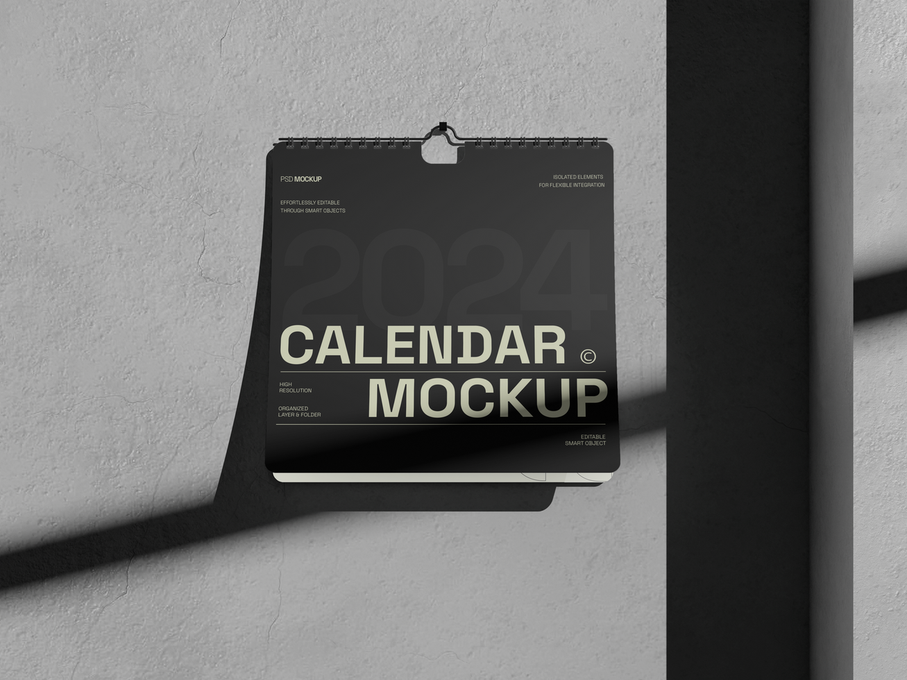 Calendar with Scene 3D Mockup psd