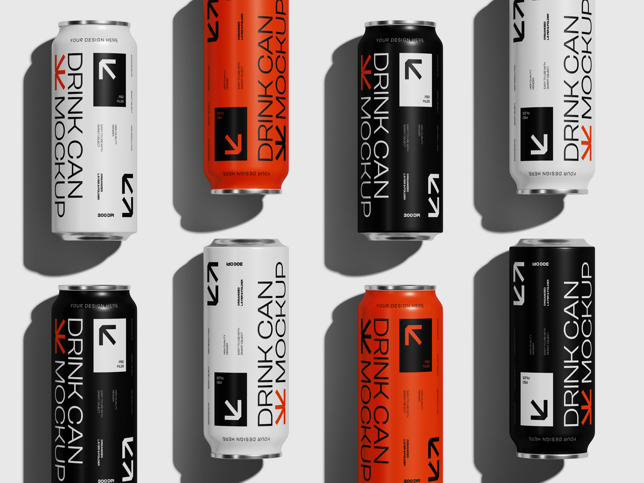 Drink Can Mockup 3D Render psd