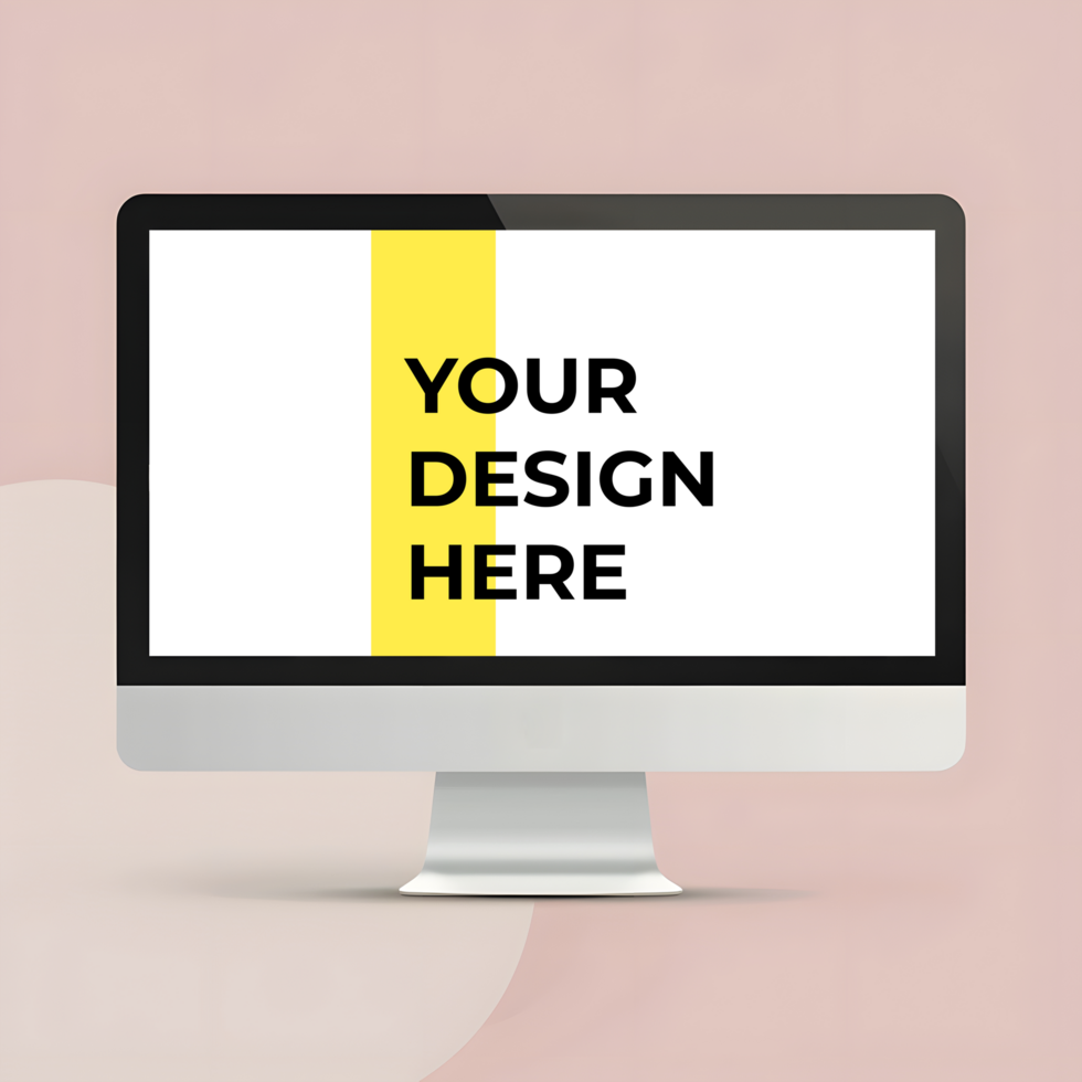 Sleek Computer Monitor Mockup for Desk Setup psd