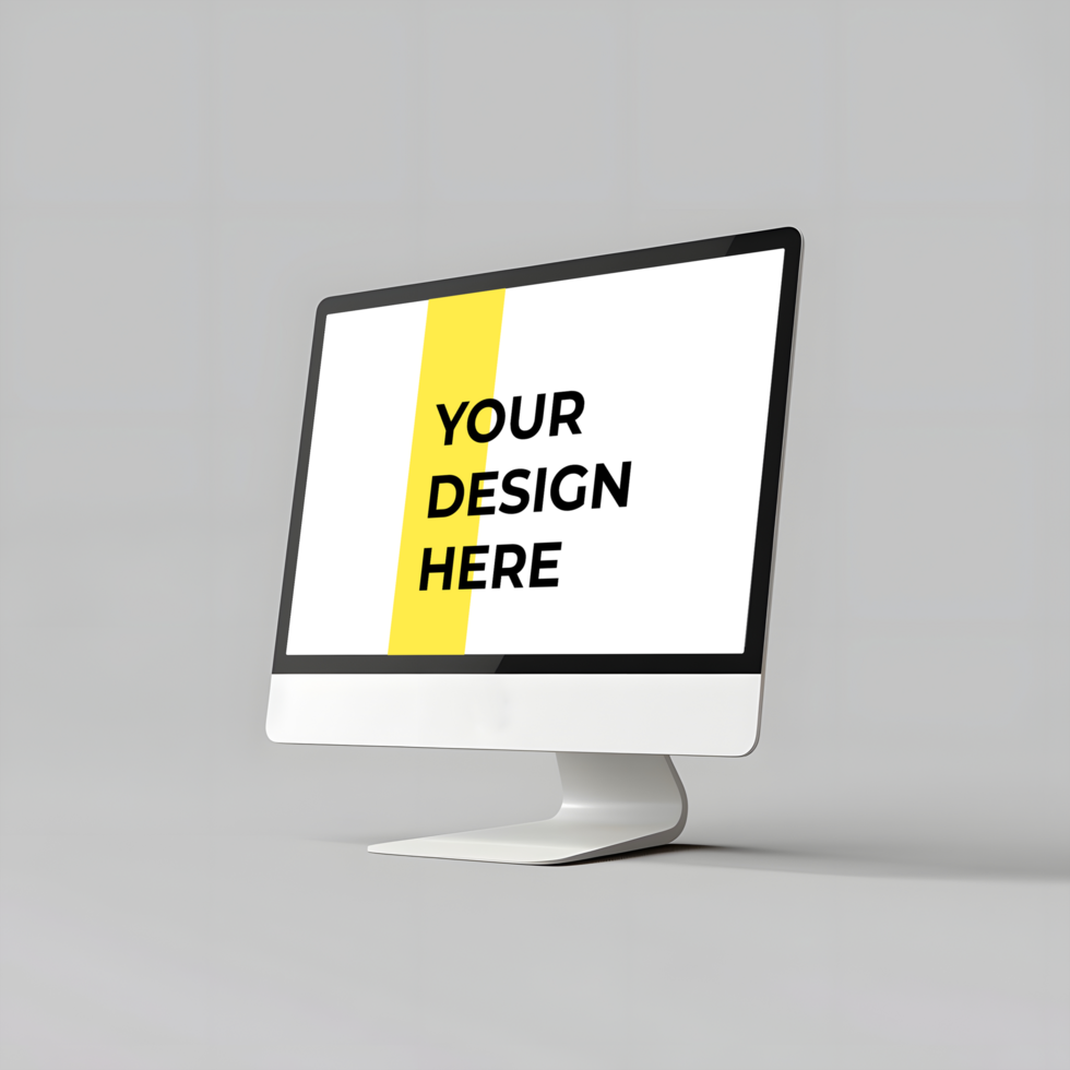 Digital Screen Mockup on a Wooden Desk psd