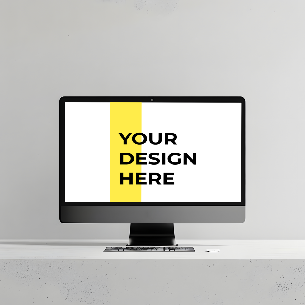 Workspace Mockup with a Computer Monitor psd