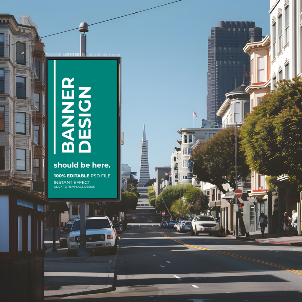 High-Quality City Billboard Mockup for Custom Designs psd