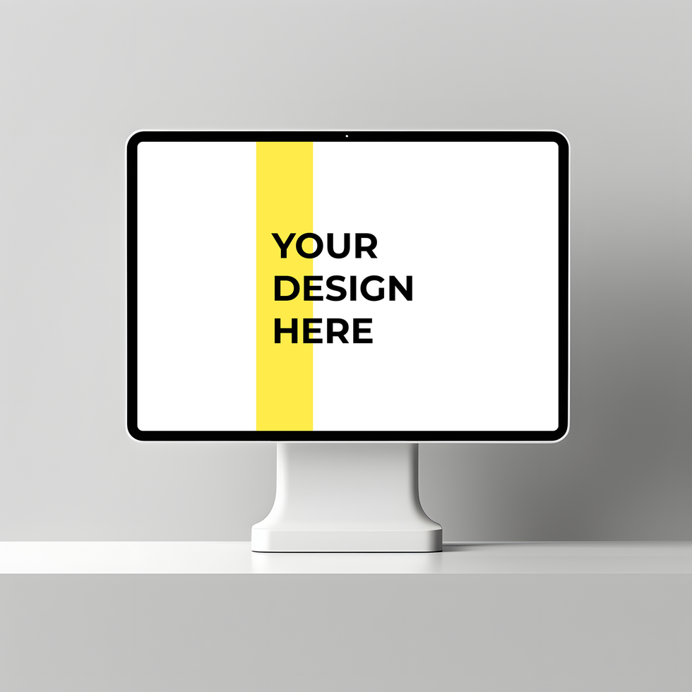 Professional Desk Mockup Displaying a Computer Monitor psd