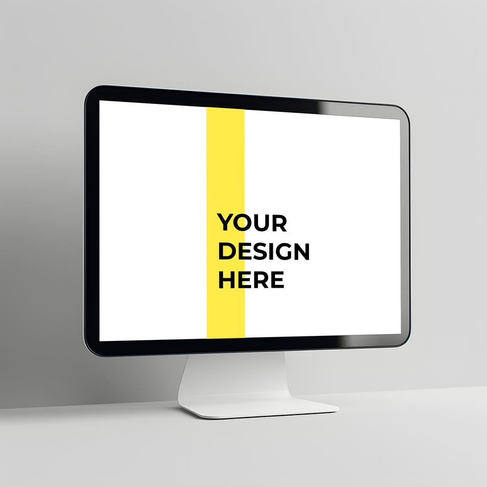 Workspace Mockup with a Monitor as the Centerpiece psd