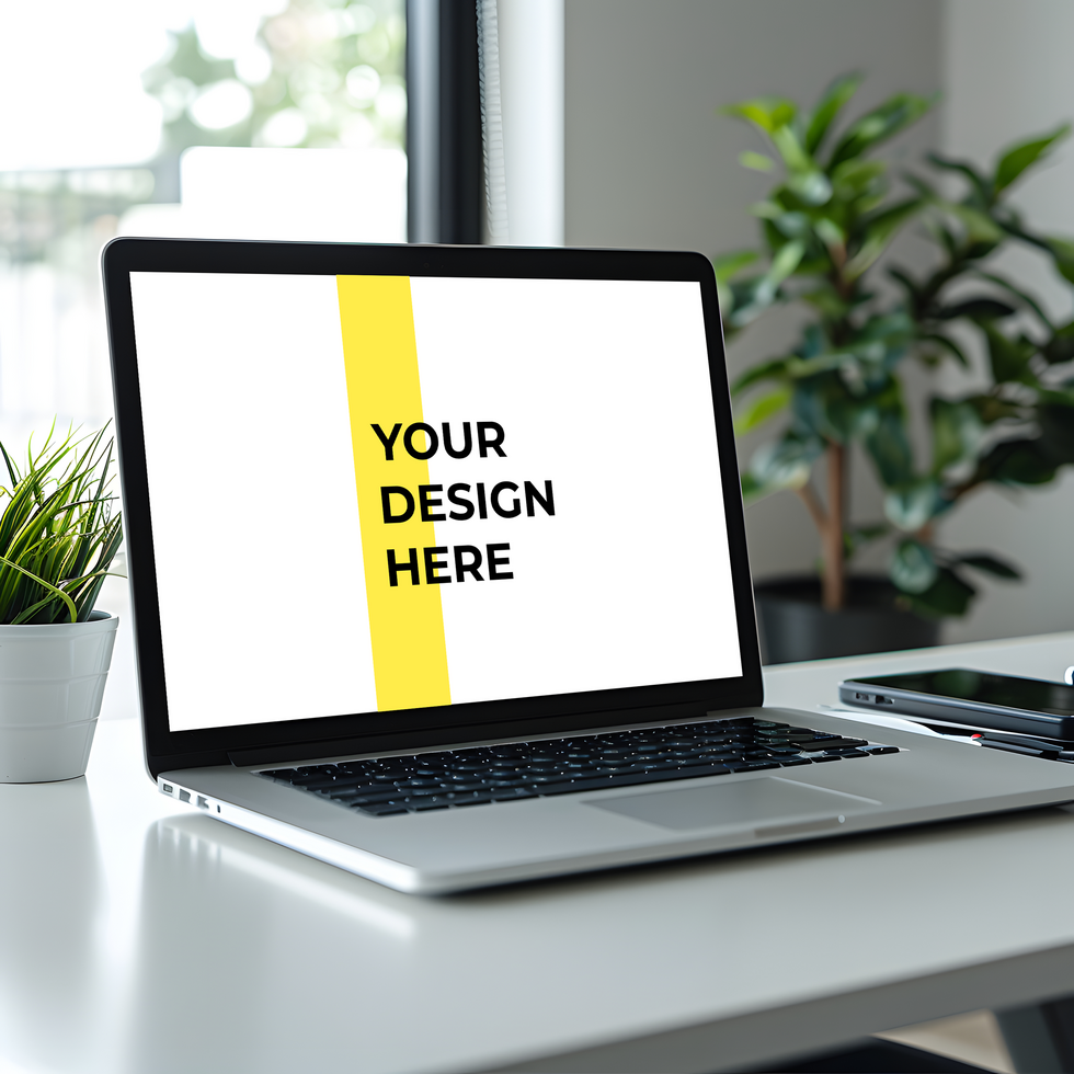 Editable Laptop Mockup for Ready-to-Use Designs psd