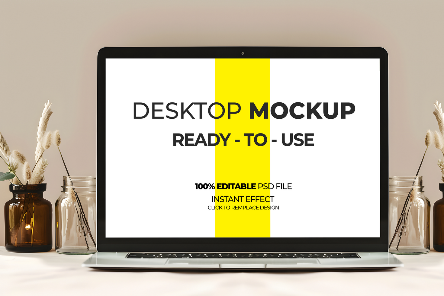 Fully Editable Laptop Mockup Ready for Use psd